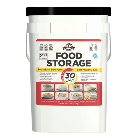 30-Day 1-Person Premium Emergency Food Supply Kit, Extra Calories Per Day, 307 Servings