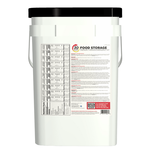 30-Day 1-Person Premium Emergency Food Supply Kit, Extra Calories Per Day, 307 Servings