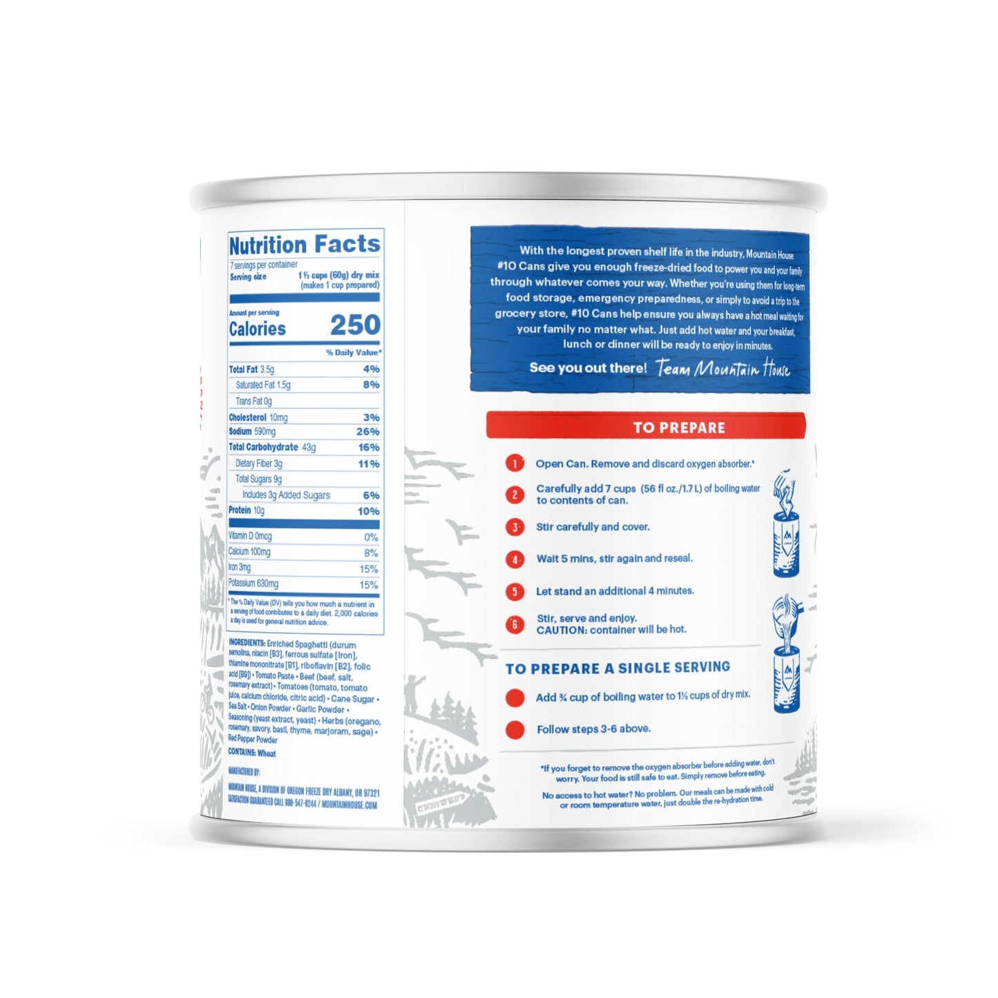 Mountain House Spaghetti with Meat Sauce #10 Can - 6 Cans