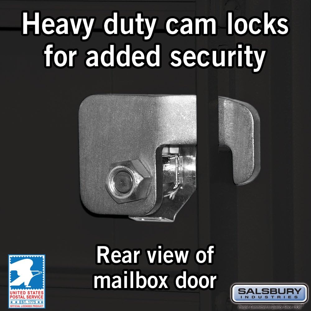 "Cluster Box Unit by Salsbury Industries - 16 A Size Doors, Type III, USPS Lock Compatible, Black (Model: 3316BLK-U)"