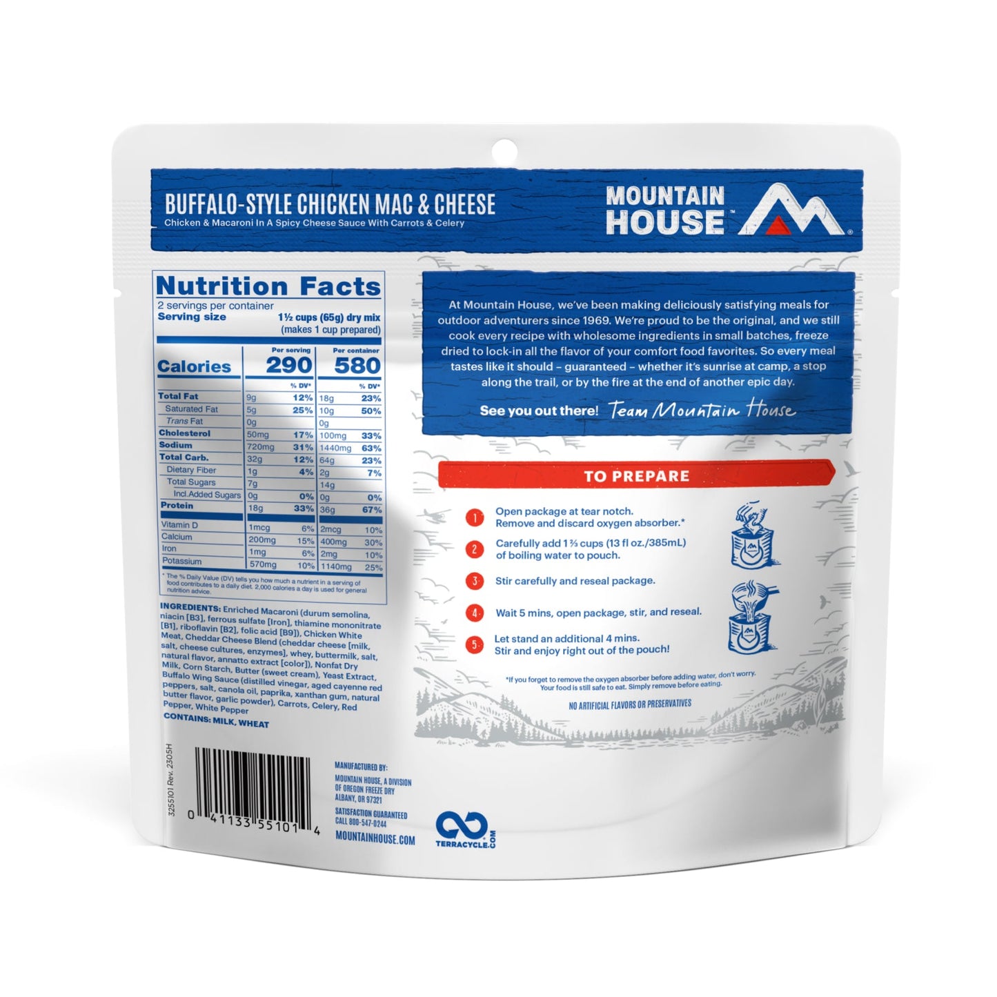 Mountain House Buffalo Style Chicken Mac & Cheese Pouch - 6 Pack