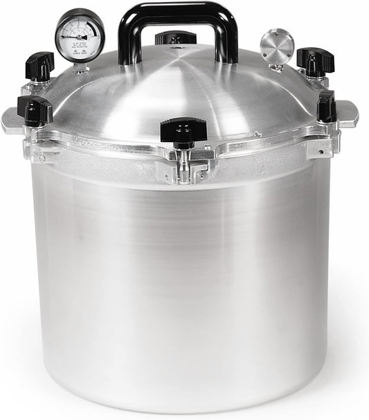 All American 1930: 21.5qt Pressure Cooker/Canner (The 921) - Exclusive Metal-to-Metal Sealing System - Easy to Open & Close - Suitable for Gas, Electric, or Flat Top Stoves - Made in the USA