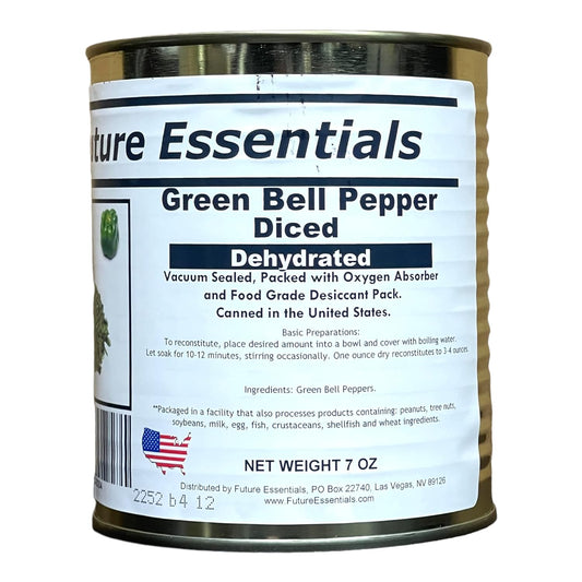 Future Essentials Dehydrated Diced Sweet Green Bell Peppers (Net Weight 7 oz)