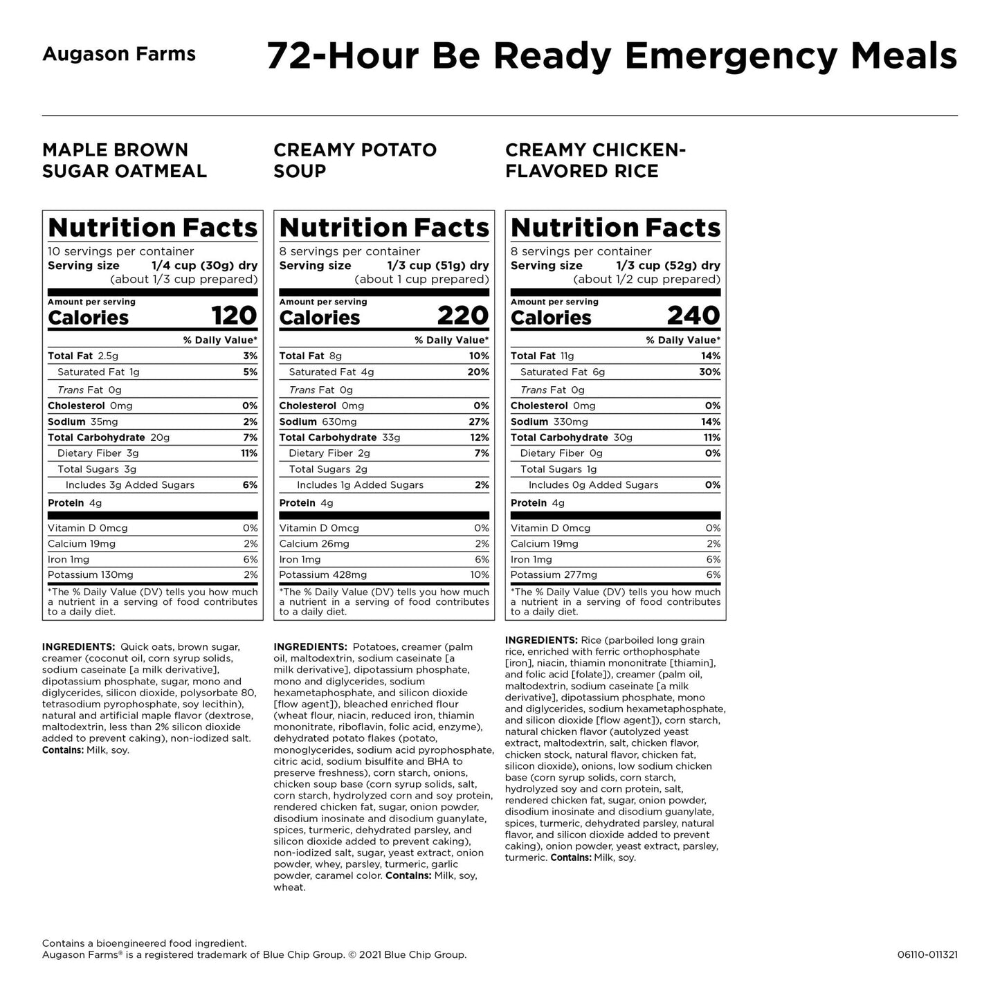 72-Hour 1-Person Emergency Food Supply Kit, 26 Servings