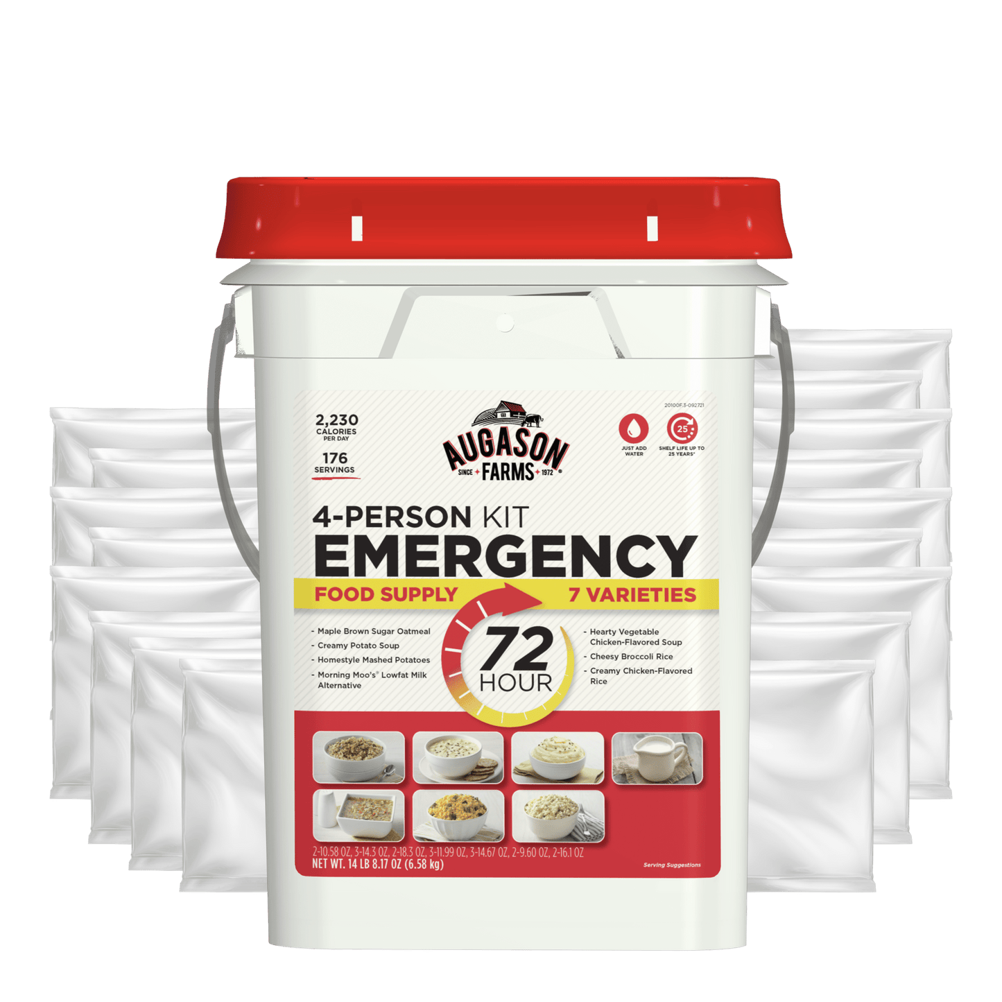 72-Hour 4-Person Emergency Food Supply Kit, 176 Servings