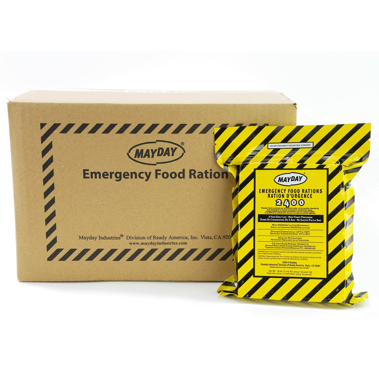 Mayday Food Bars 2400 Calories Emergency Ready To Eat Prepared Food For Camping And Outdoors Needs- Pack of 6