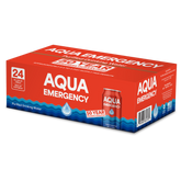 Aqua Emergency Water Pallet of 100 cases, each case 24 Cans, 50 year shelf life