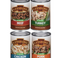 Keystone Meats Assorted Pack of Beef, Pork, Chicken, Turkey 14.5oz Cans- Pack of 4