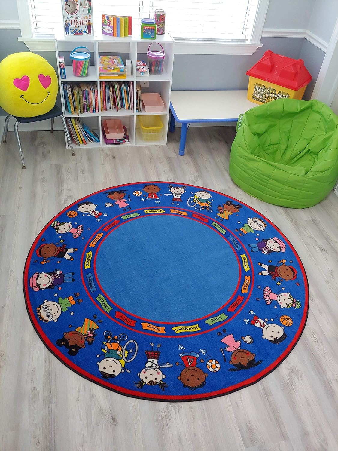 Round Rug: 'Friends Full Circle' by KidCarpet.com, 6' Diameter