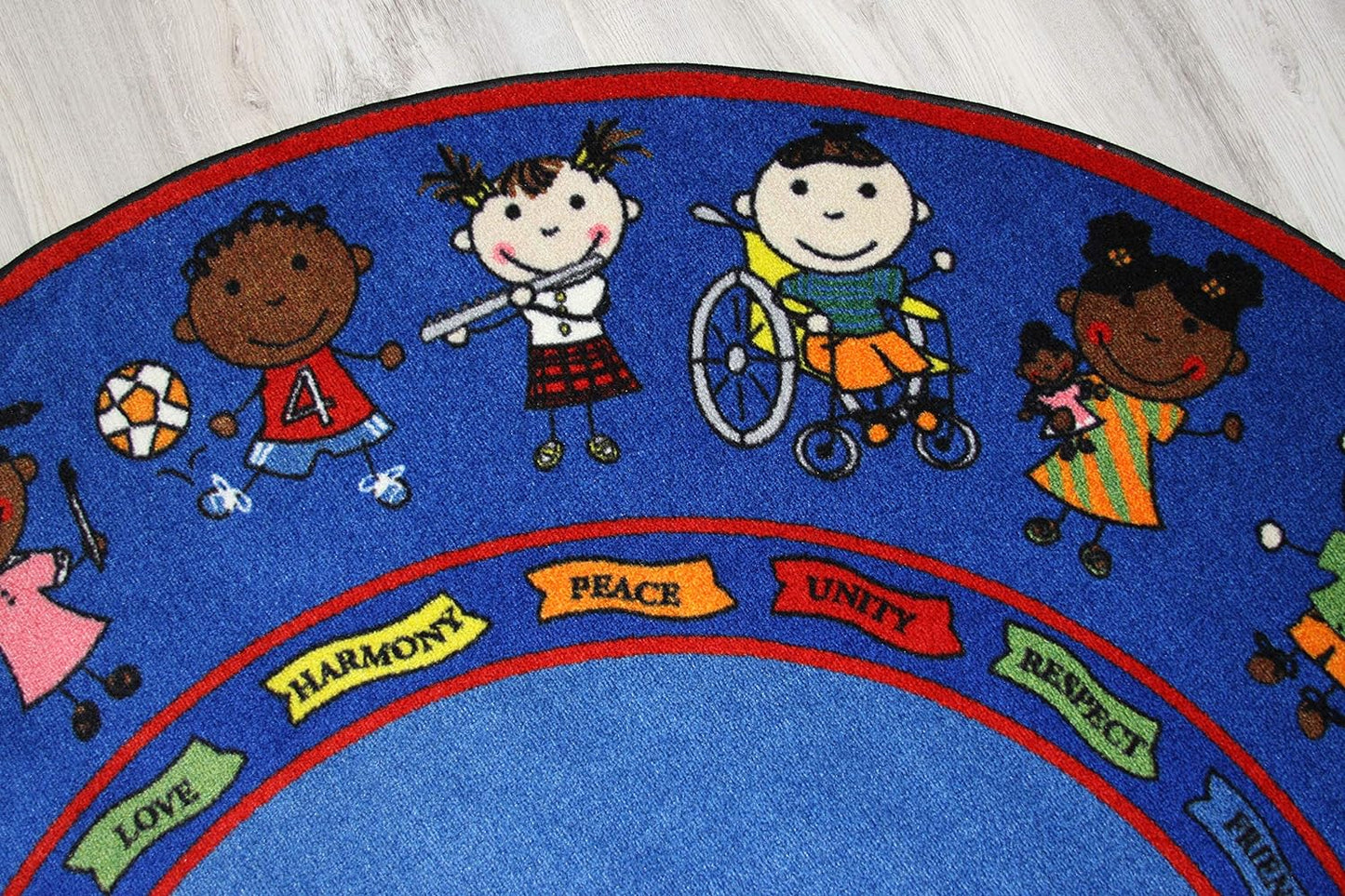 Round Rug: 'Friends Full Circle' by KidCarpet.com, 6' Diameter