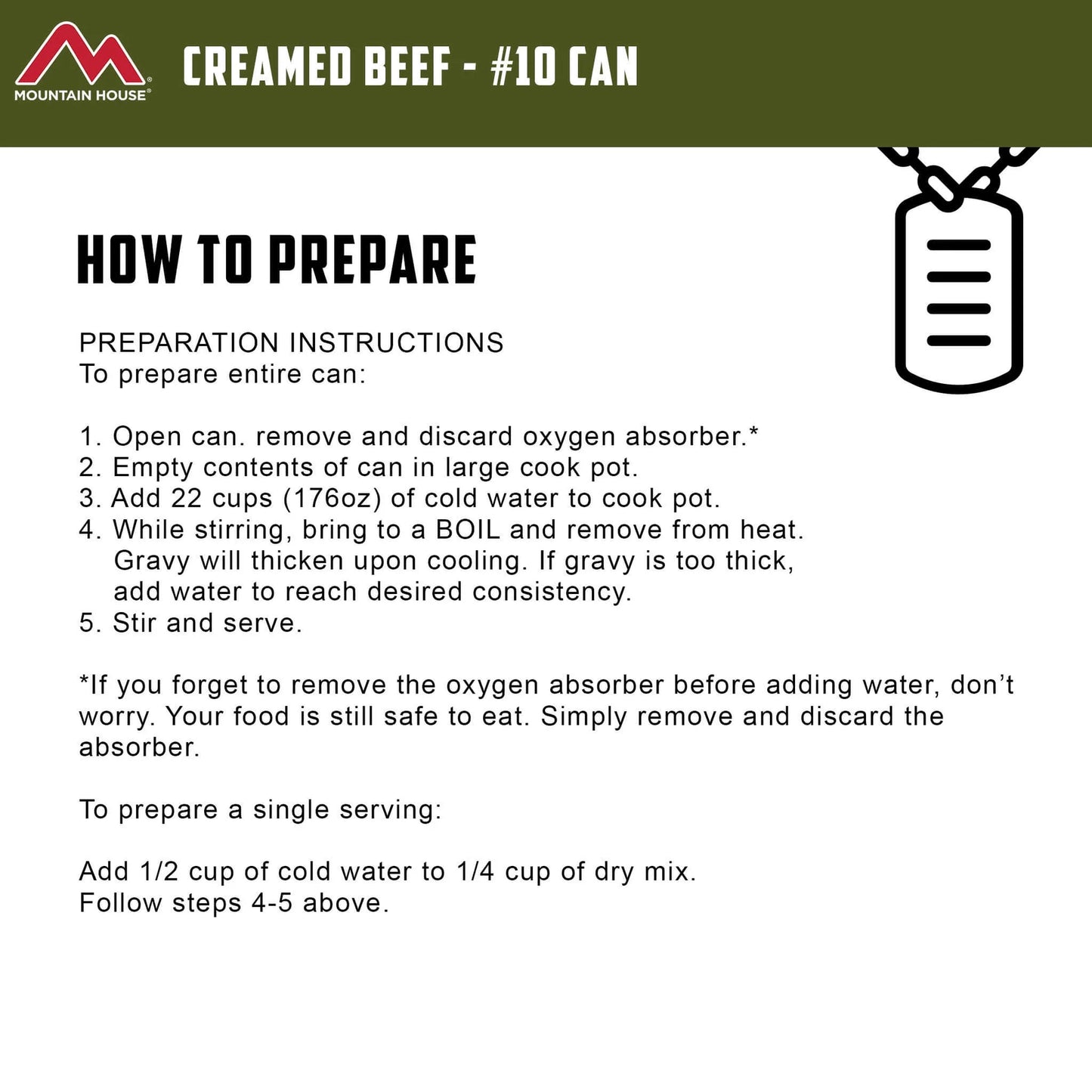 Mountain House Creamed Beef Gravy - Military #10 - 6 Cans | Military Meals