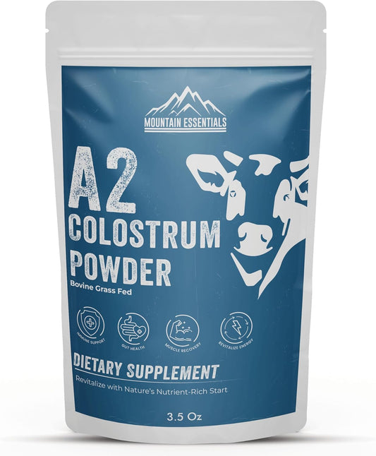A2 Colostrum Powder 3.5 Oz Bovine Grass Fed Above 40% IGG Gluten Free Non GMO Sugar Free with 1 Year Shelf Life 50 Servings Dietary Supplement Immune Support Muscle Recovery Pack of 1