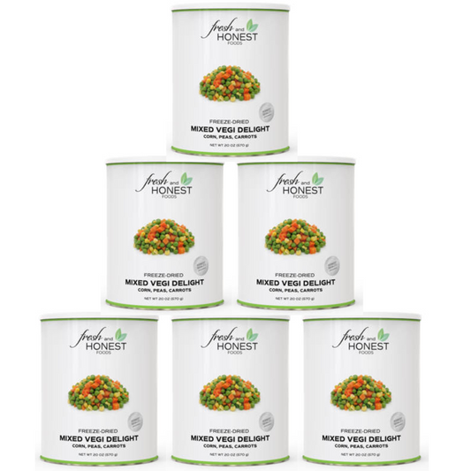 Fresh and Honest Foods 100% All Natural Freeze Dried Mixed Vegi II (Peas, Corn, Carrots) 20.1 OZ #10 Can