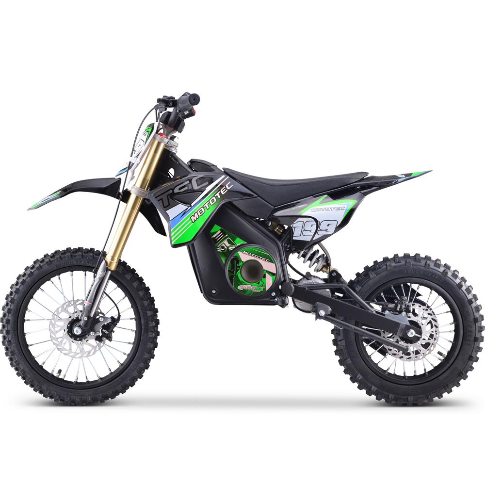 Green MotoTec 48V Pro Electric Dirt Bike with 1600W Lithium Power