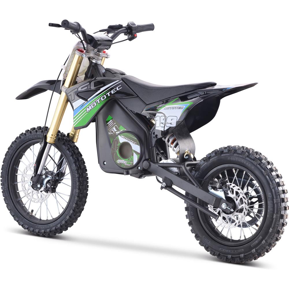 Green MotoTec 48V Pro Electric Dirt Bike with 1600W Lithium Power