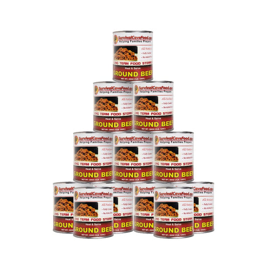 Survival Cave - Canned Ground Beef 28 oz- 12 cans