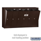 Salsbury 6 Door Vertical Mailbox - Bronze - Surface Mounted - USPS Access (3506ZSU)