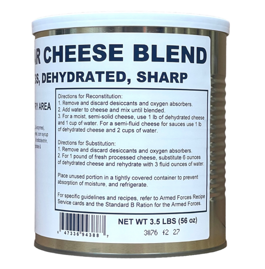 Military Surplus Dehydrated Cheddar Cheese Powder - Safecastle