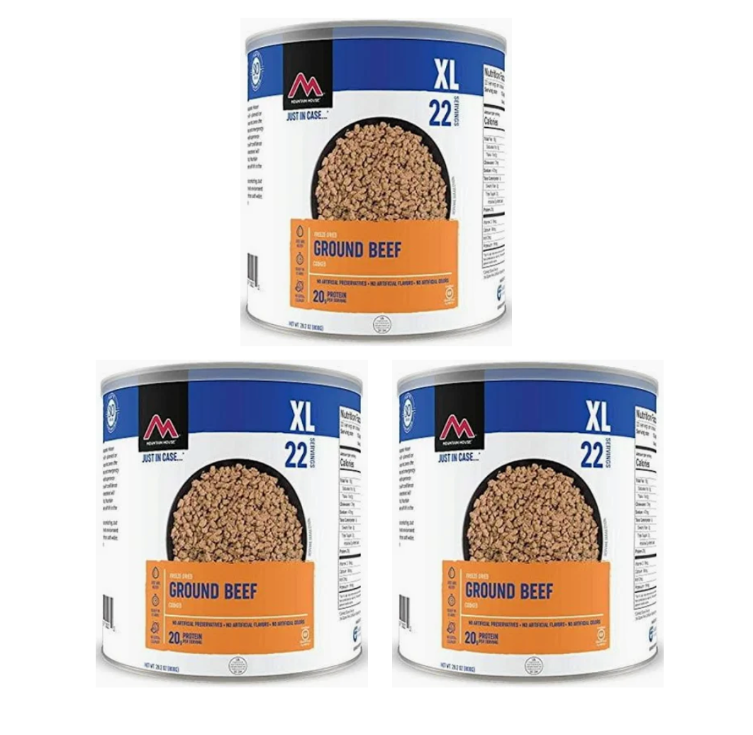 Mountain House Freeze Dried Ground Beef #10 Can | Emergency Food | 22 Servings | Gluten-Free