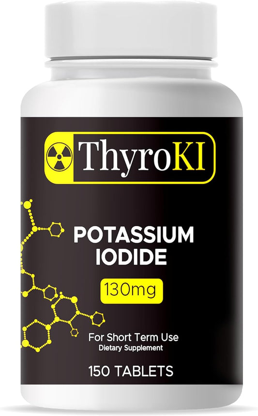 ThyroKI Potassium Iodide Non-GMO Fast Dissolving Tablets 130 mg (150 Tablets) Ki Pills Iodine Tablets