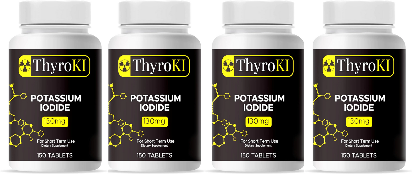 ThyroKI Potassium Iodide Non-GMO Fast Dissolving Tablets 130 mg (150 Tablets) Ki Pills Iodine Tablets