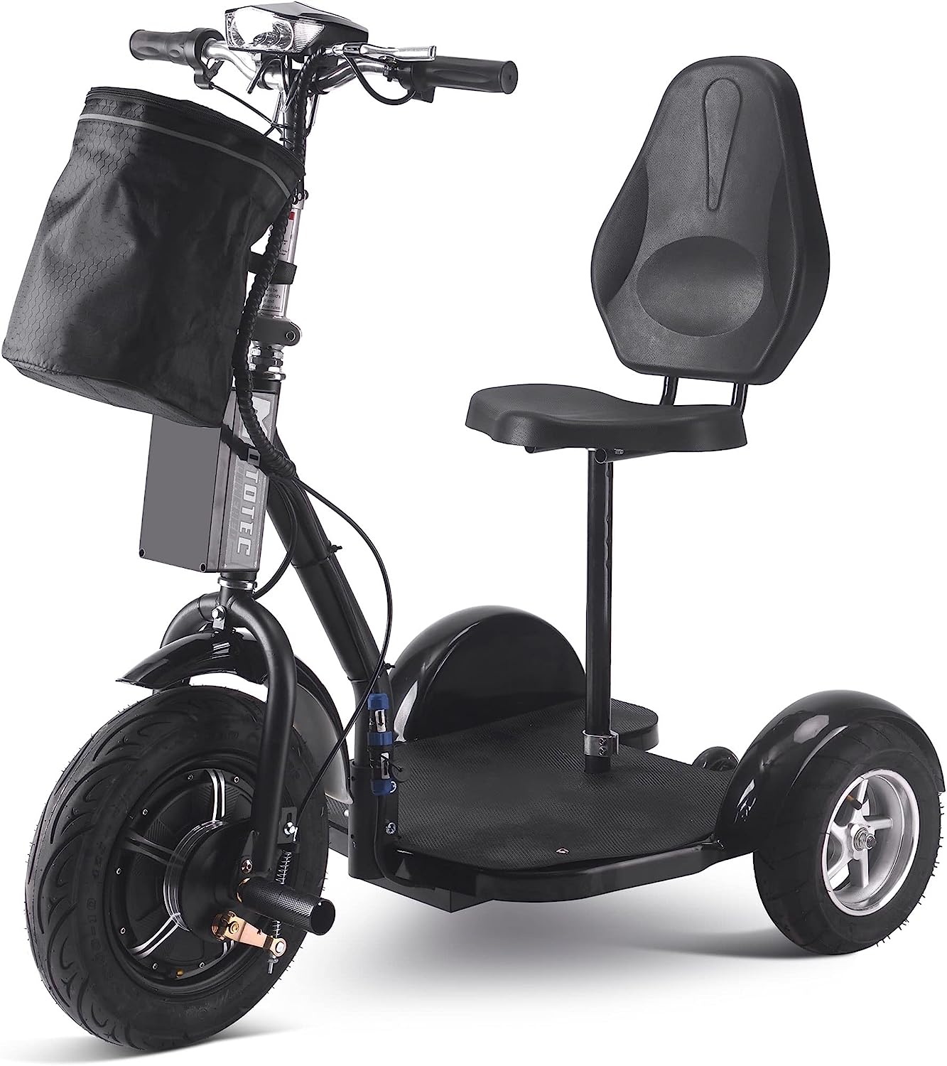 MotoTec Electric Trike 48v 1000w Lithium, Black, Large