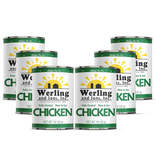 Werling & Sons Canned Chicken Fully Cooked Ready to Eat 14.5 Oz Premium Quality