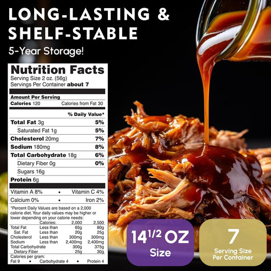 Grandma Werling’s Shredded Seasoned Pork with BBQ Sauce 14.5 Oz Fully Cooked