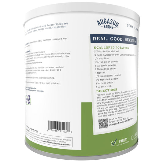 Dehydrated Potato Slices Can, 15 Servings