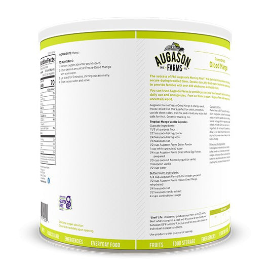 Freeze Dried Diced Mango Can, 15 Servings