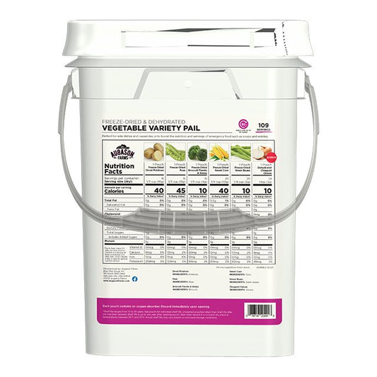 Freeze Dried Vegetable Variety Pail, 109 Servings