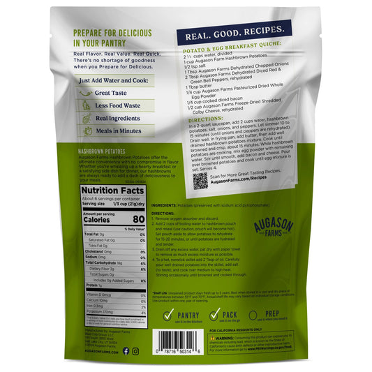 Hashbrown Potatoes Pouch, 6 Servings