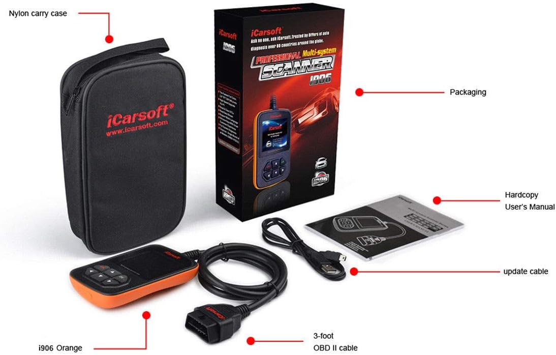 iCarsoft i906 Compatible for Volvo/Saab OBD2 Diagnostic Scanner Multi-System Engine ABS SRS