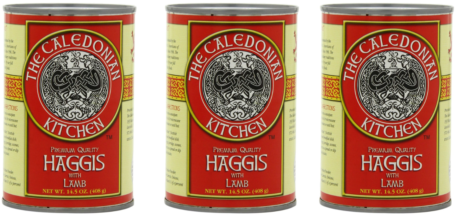 A can of Caledonian Kitchen Haggis with Lamb.
