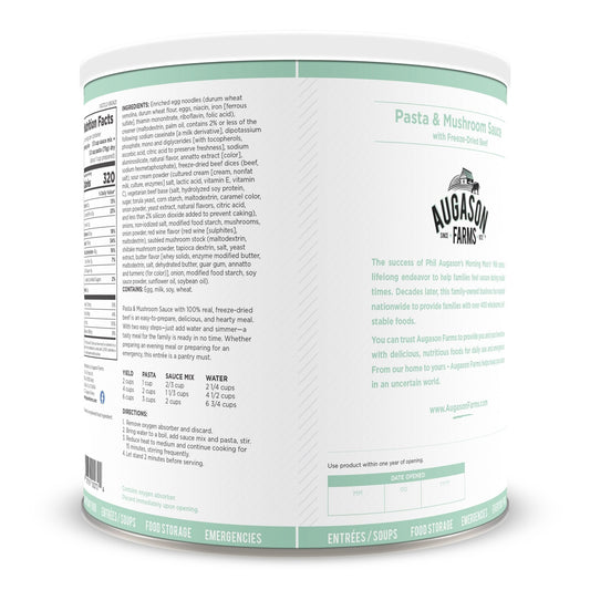 Pasta & Mushroom Sauce with Freeze-Dried Beef, 14 Servings