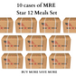 MRE STAR MEALS READY TO EAT - CASE OF 12 WITH HEATER buy mrebulk