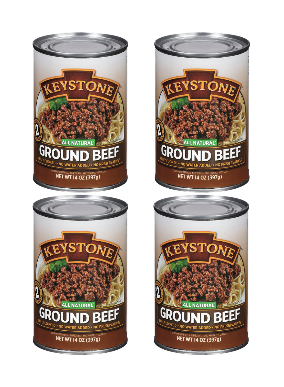 Keystone Meats All Natural Ground Beef, 14 Ounce 4 can