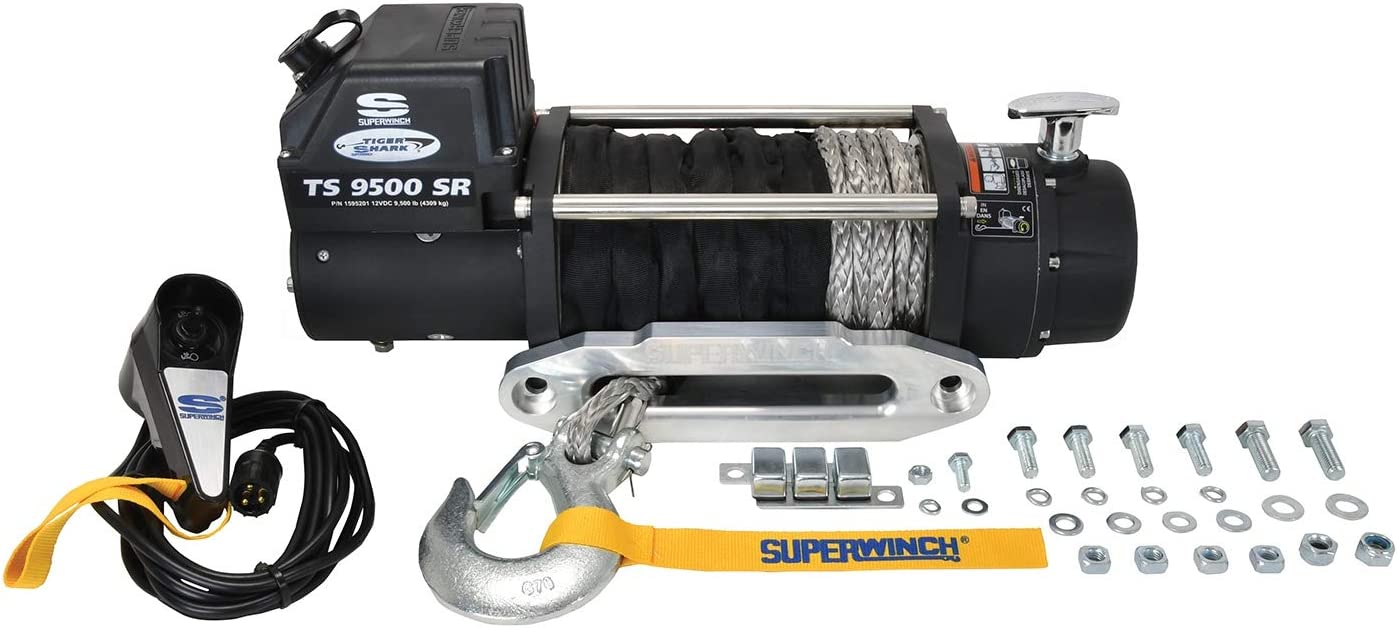 Superwinch Tiger Shark 9500SR 12V Synthetic Rope Winch - 1595201