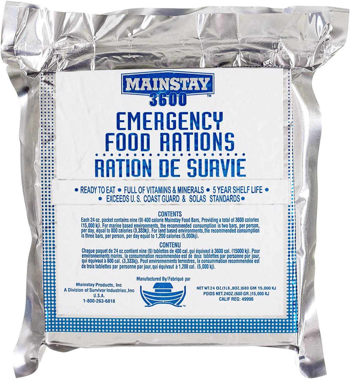 Pack rations alimentaire survivaliste Longue Conservation Wise Company