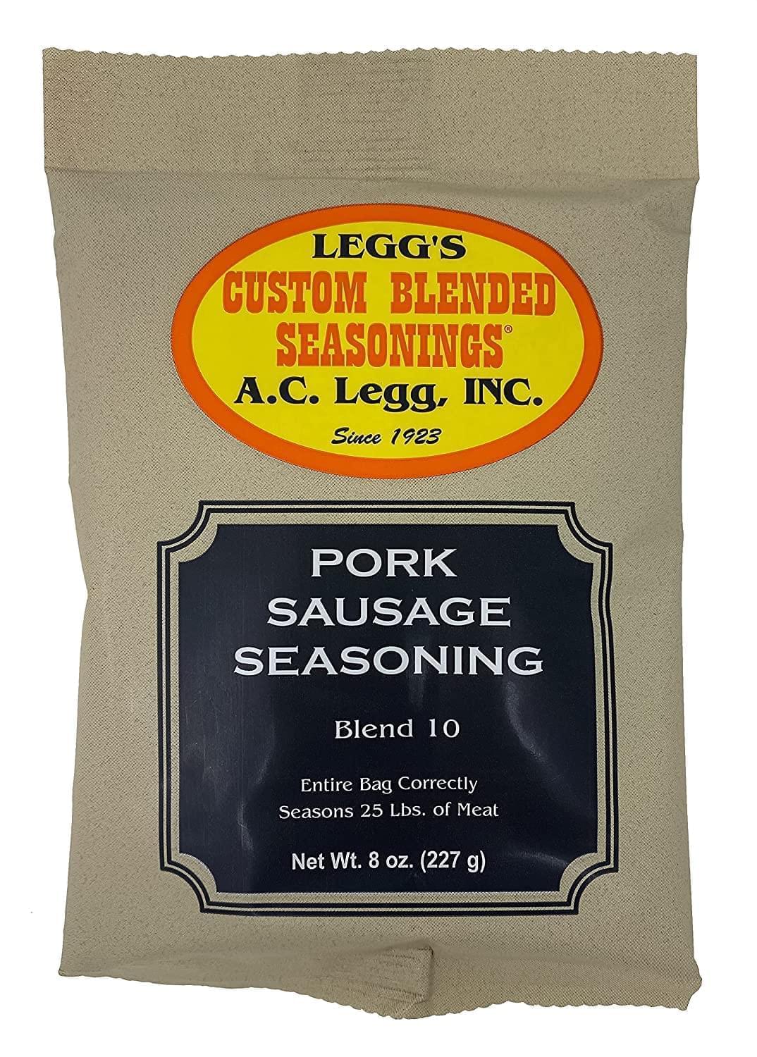 AC Legg's #10 Pork Sausage Seasoning Blend 8 Ounce - Case of 24 Packages