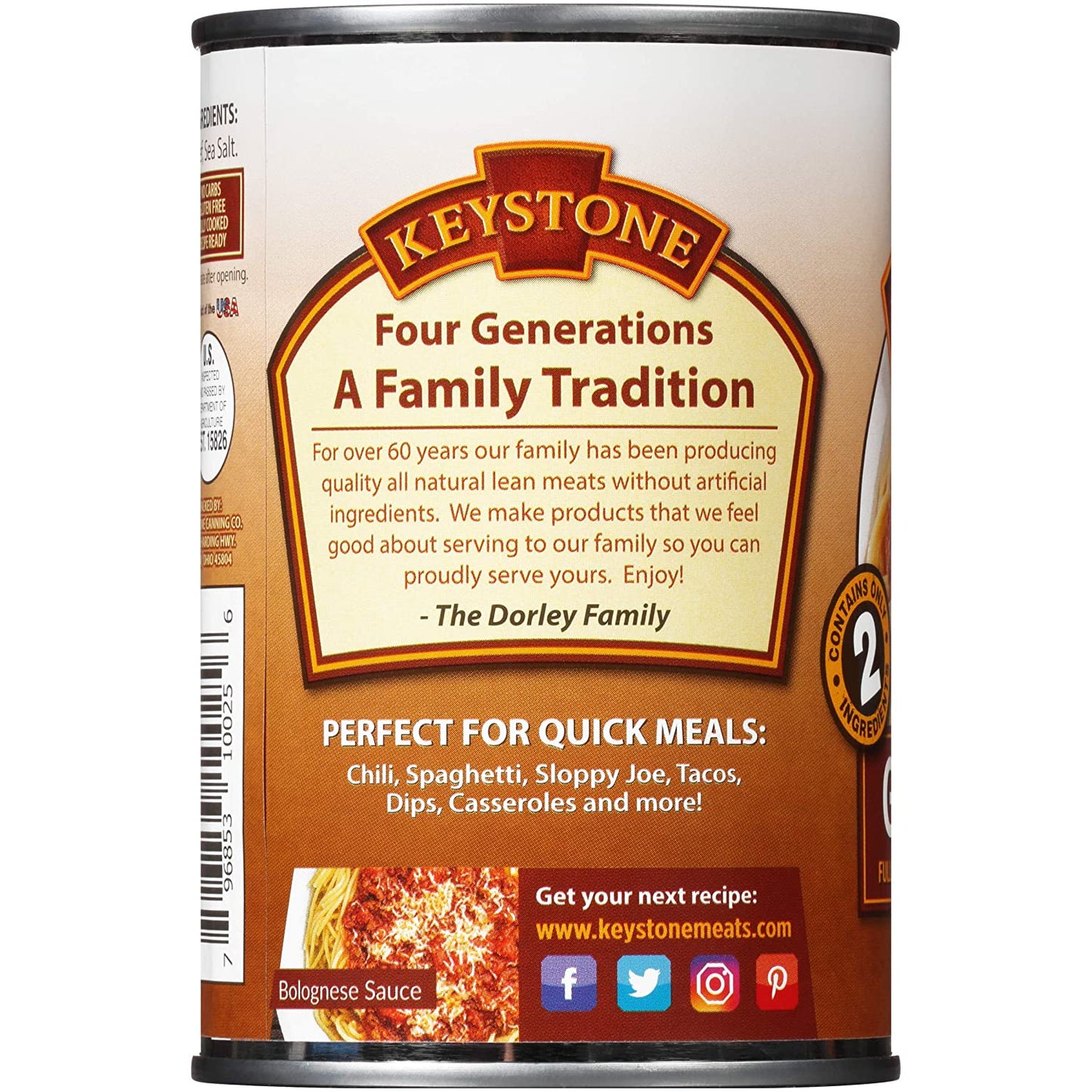 Keystone Meats All Natural Ground Beef, 14 Ounce 1 can