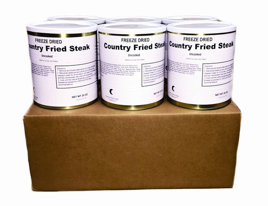 Military Surplus Freeze Dried Country Fried Steaks 6 cans - Safecastle