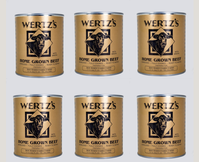 Wertz's Homegrown GMO FREE Beef 14.5oz Cans