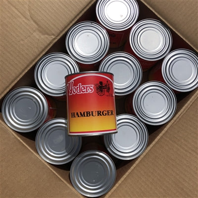 Yoders Canned Hamburger Ground Beef Case 12 Cans