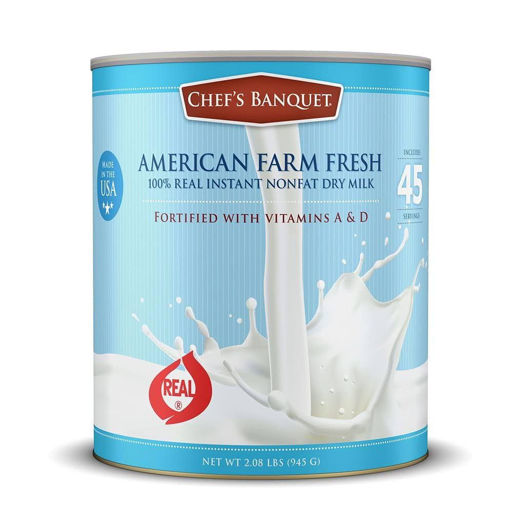 American Farm Fresh Fortified Instant Non fat Dry Milk Powder for Baking,6can case of #10 Cans