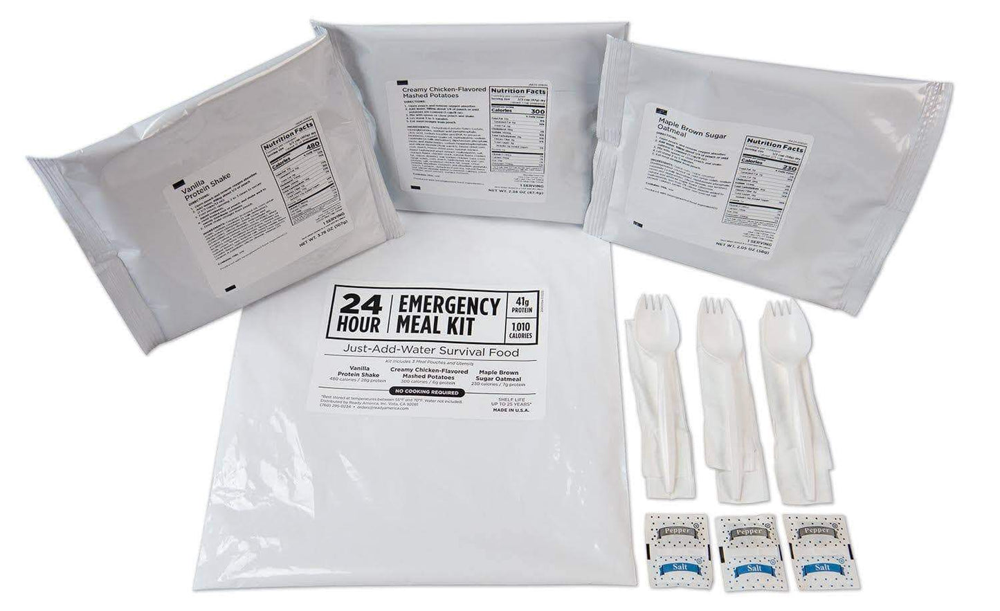 Mayday 12186 24-Hour Emergency Meal Kit, 25 year shelf life ( CASE of 25 meals )