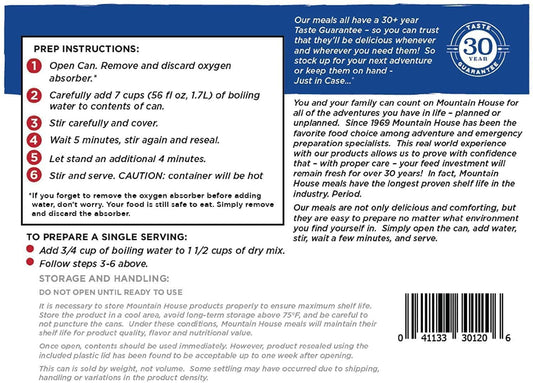 Mountain House Spaghetti with Meat Sauce #10 Can Freeze Dried Food - 6 Cans Per Case