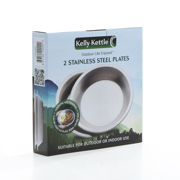 Camping Plates / Bowl Set (2 pc) - Stainless Steel