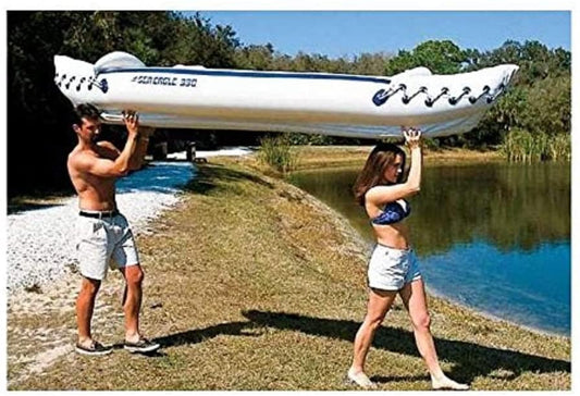 Sea Eagle 330 Deluxe 2 Person Inflatable Sport Kayak Canoe Boat w/ Pump & Oars
