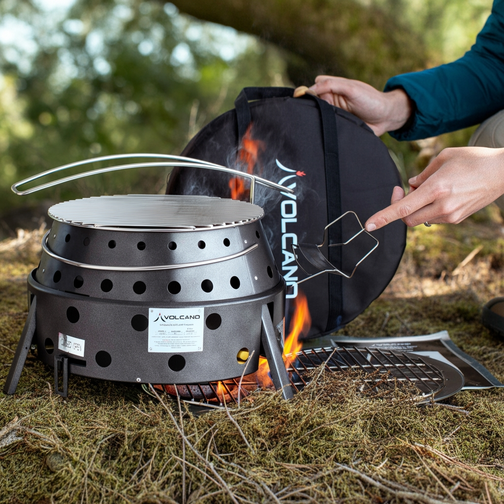 Volcano Grills 2 Fuel Charcoal & Wood Collapsible Stove